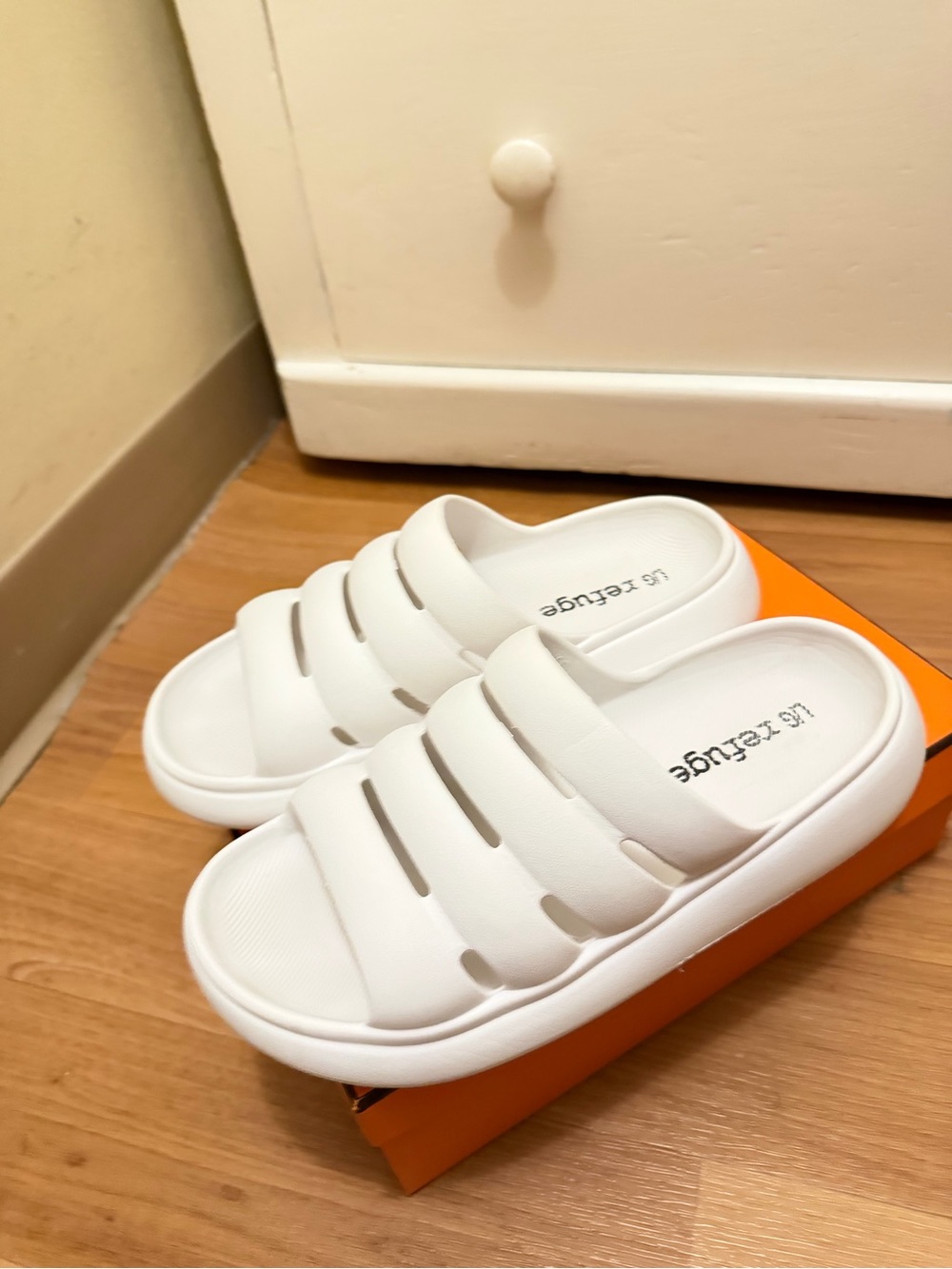 Kids White Slide Sandals - Comfortable Foam Slip-Ons